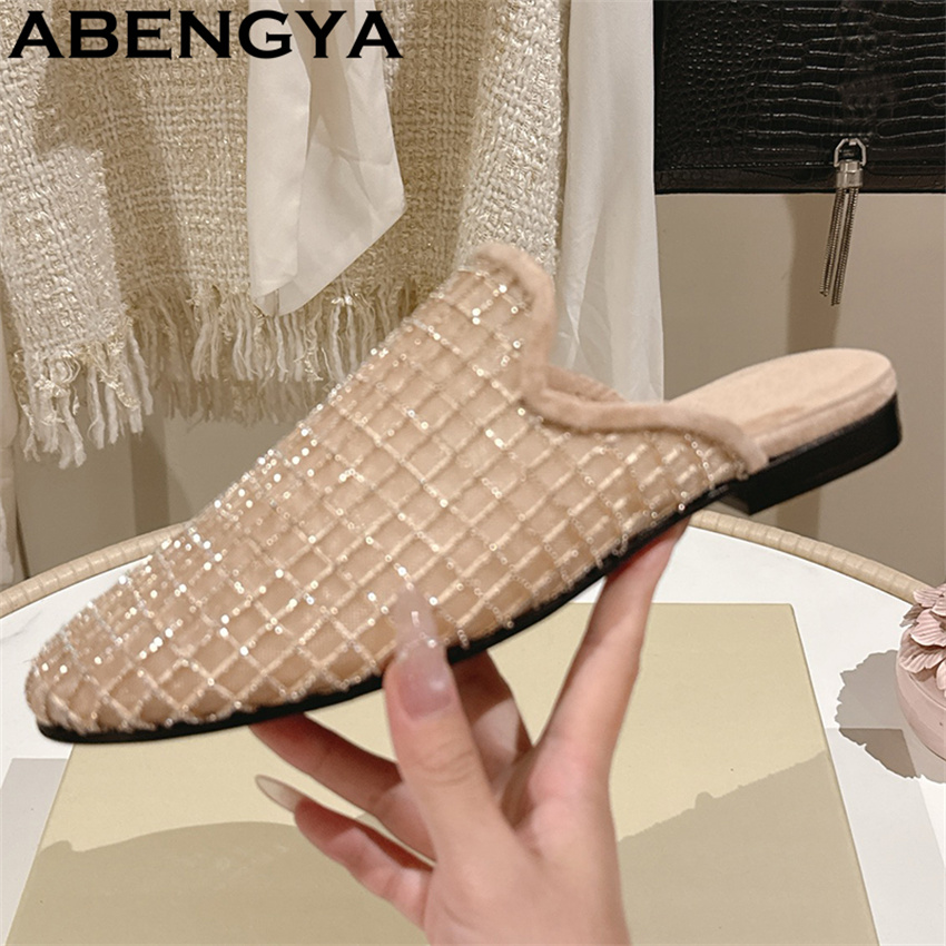 Shiny Lace Mesh Round Toe Flat - đánh giá và giá Ethnic Fashion For Women