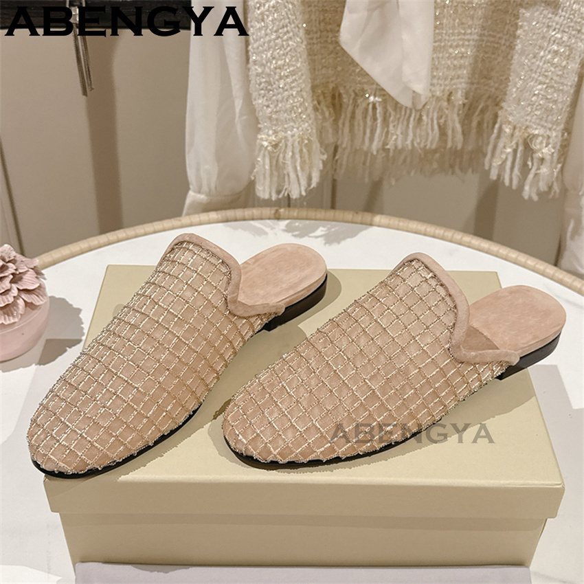 Shiny Lace Mesh Round Toe Flat - đánh giá và giá Ethnic Fashion For Women