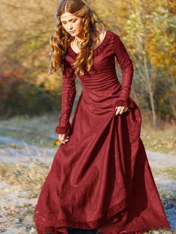 Retro Long Sleeve Women's Dres - đánh giá và giá Ethnic Dress Fashion Show